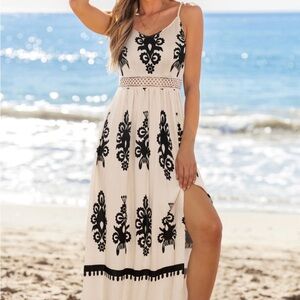 Cupshe Black and White Patterned Maxi Dress